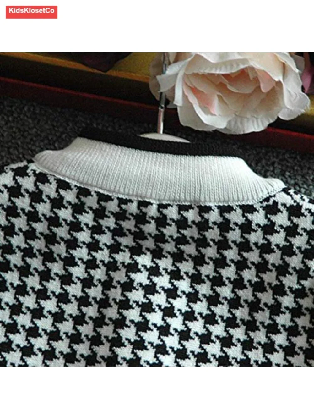 Toddler Girl Plaid Knitted Sweater Dress Set Cardigan + Skirt Autumn Winter